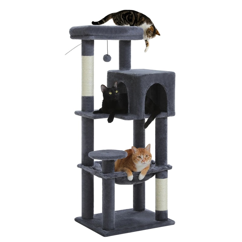 Multi Level Cat Tree Tower With Hammock And Scratching Posts 7