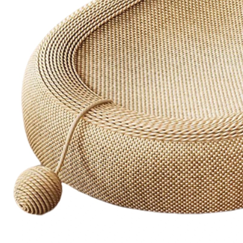 Sisal Cat Scratcher Lounge Bed With Interactive Ball 2
