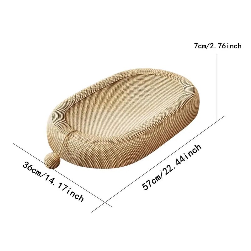 Sisal Cat Scratcher Lounge Bed With Interactive Ball 7