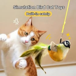 interactive bird cat toy with realistic sound and catnip
