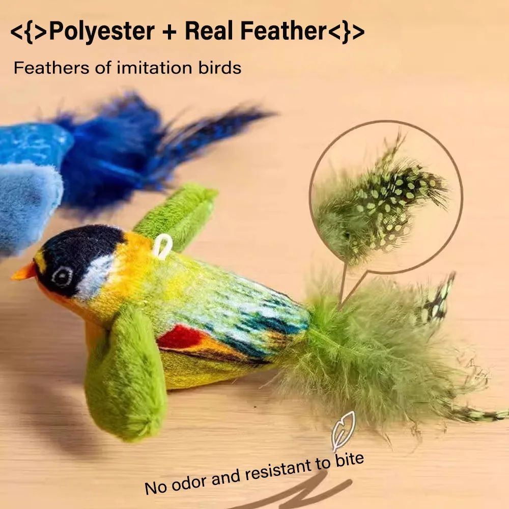 Interactive Bird Cat Toy With Realistic Sound And Catnip 4