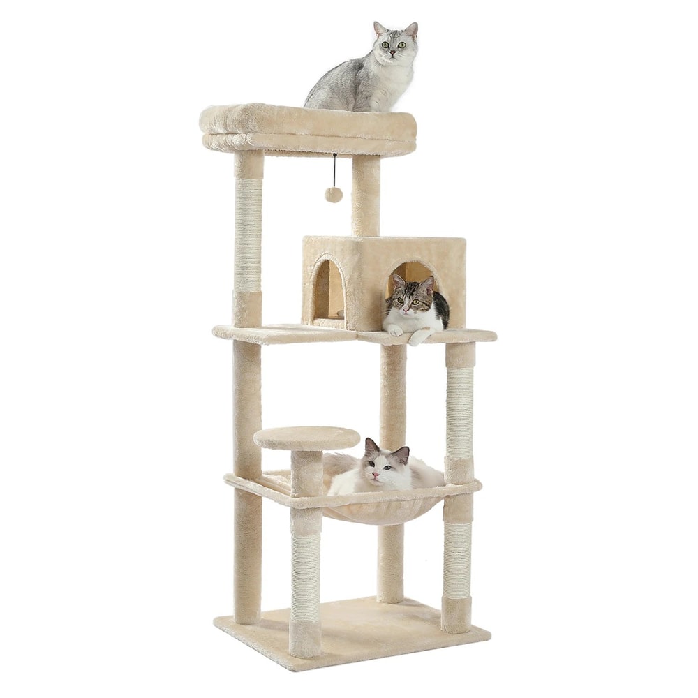 Multi Level Plush Cat Tree Tower With Hammock And Scratching Posts 6