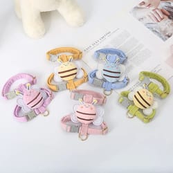 cute bee cat harness and leash set for small pets