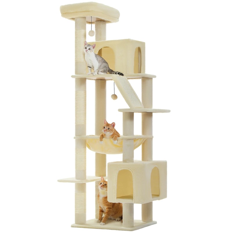 Tall Multi Level Cat Tree Tower With Condo Beds And Scratching Posts 6