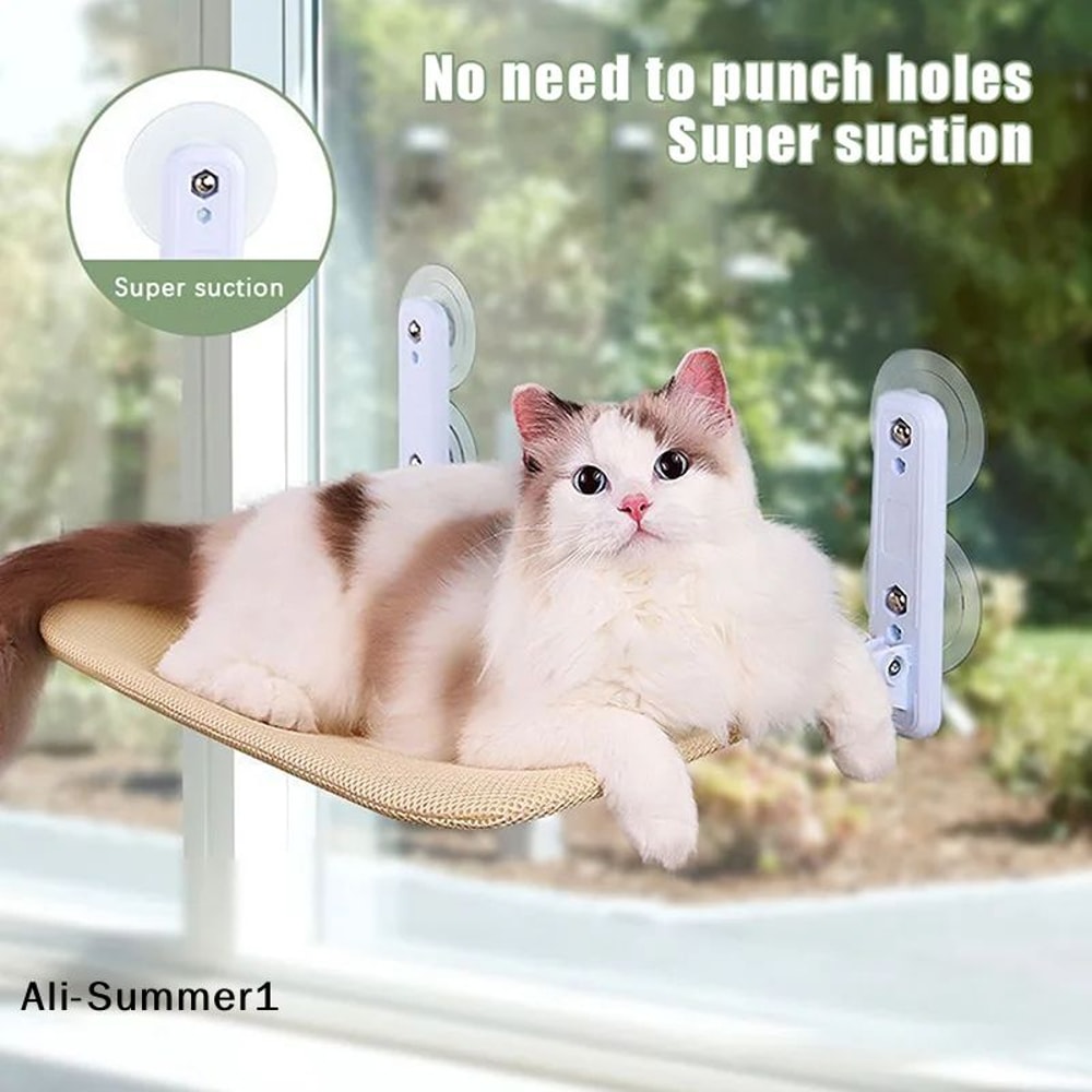 Foldable Window Cat Hammock Bed With Suction Cups 2