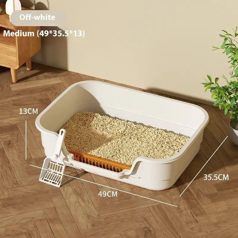 PureShield Semi Enclosed Cat Litter Box Large Capacity Cat Toilet 9