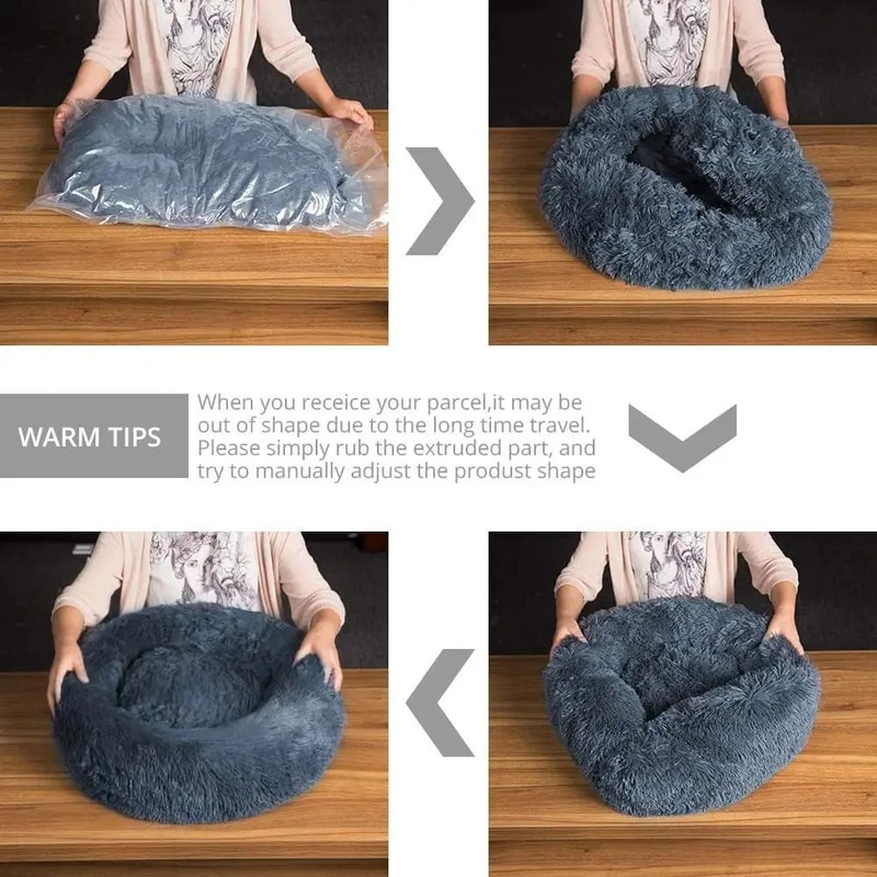 CloudNest Plush Pet Bed Round Cat And Dog Sleeping Nest 4