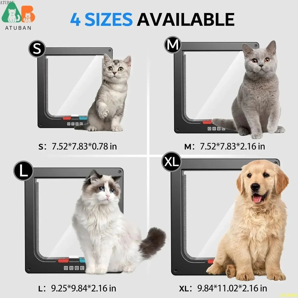 FreedomSwing 4 Way Locking Cat Door Weatherproof Pet Flap 2
