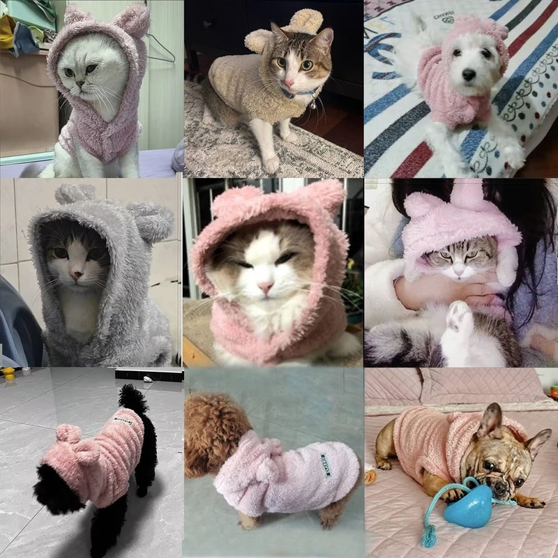 SnugglePaws Fleece Pet Hoodie Warm Cat And Dog Sweater 4