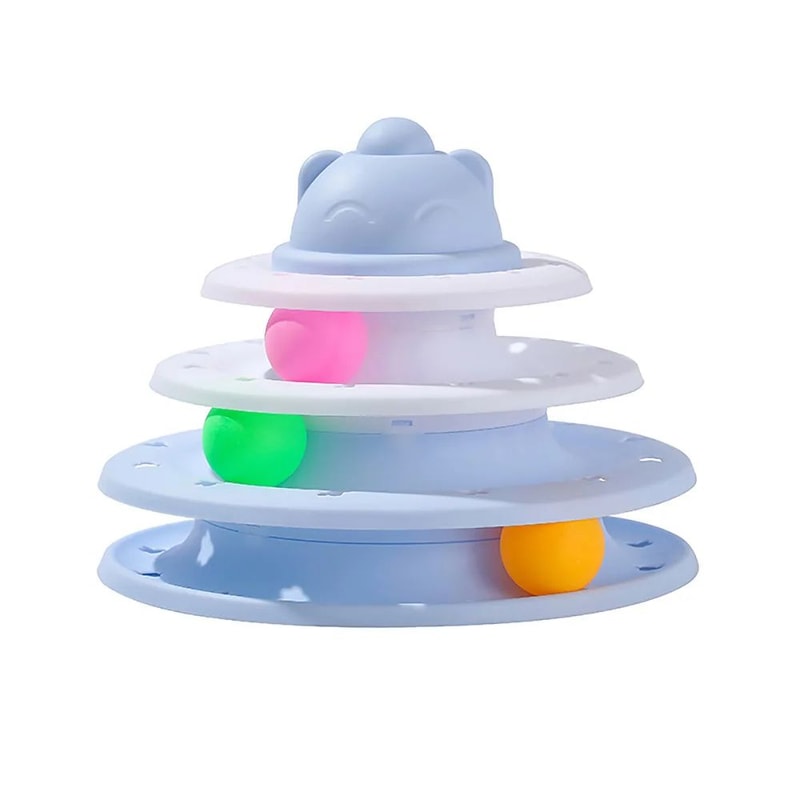 SpinTrack 4 Level Interactive Cat Toy Tower 4