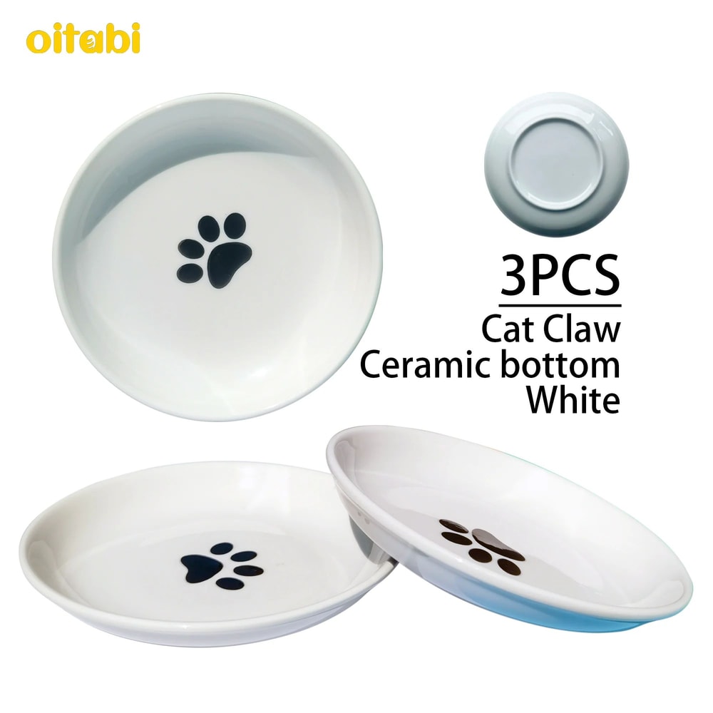 WhiskerEase Ceramic Cat Bowl Set 10