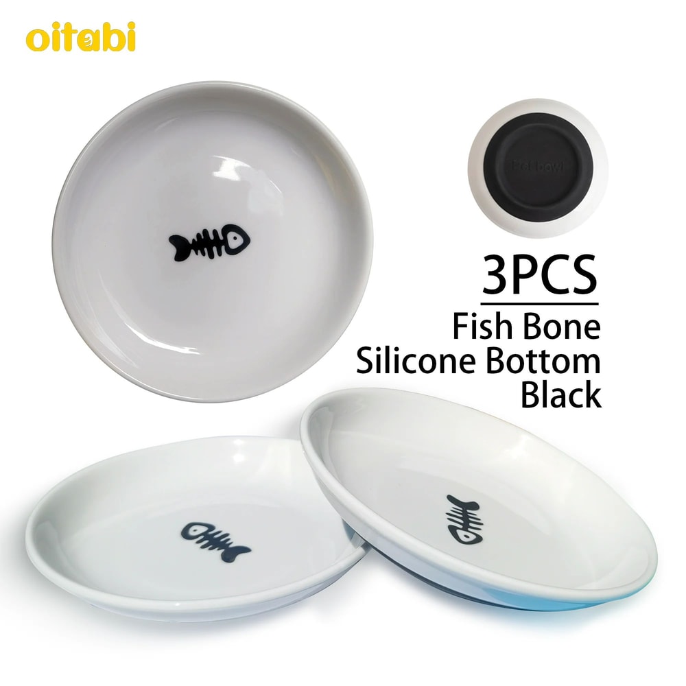 WhiskerEase Ceramic Cat Bowl Set 7