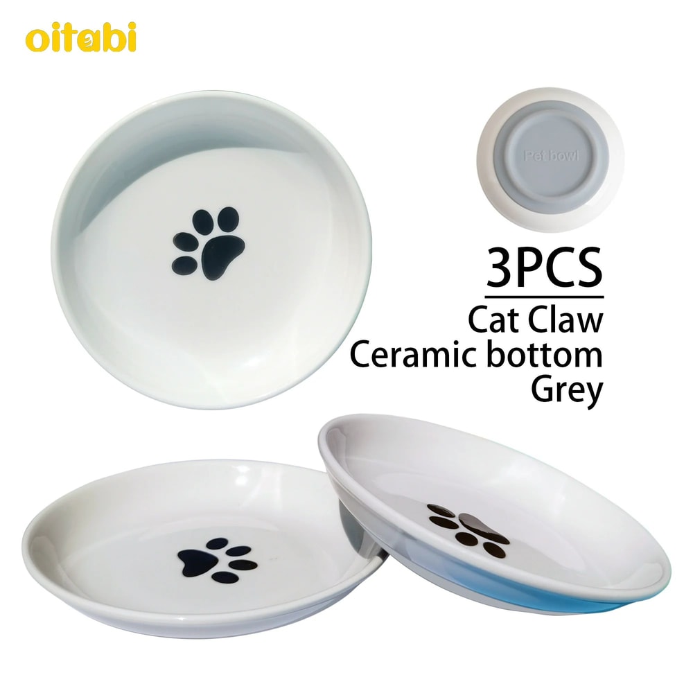 WhiskerEase Ceramic Cat Bowl Set 8