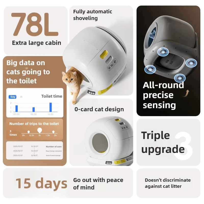 SmartClean Max 78L Automatic Self Cleaning Cat Litter Box 4