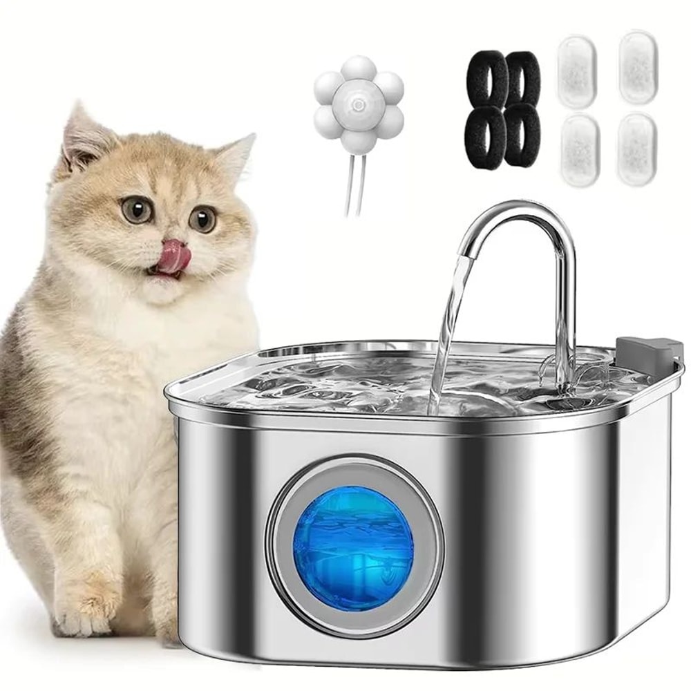 Stainless Steel Cat Water Fountain 32L Automatic Pet Drinking Fountain 0
