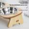 Elevated Stainless Steel Pet Feeding Bowls With Wooden Stand 5