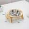 Elevated Stainless Steel Pet Feeding Bowls With Wooden Stand 6