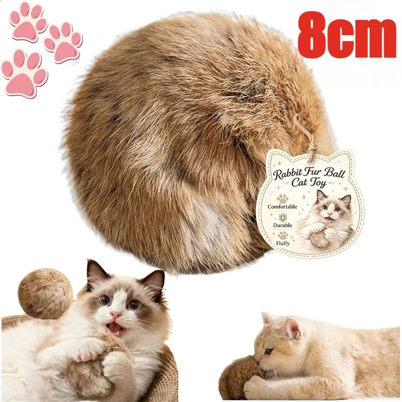 WhiskerChase Catnip Fur Ball Toy Set Interactive Plush Cat Balls 3 Pack 0