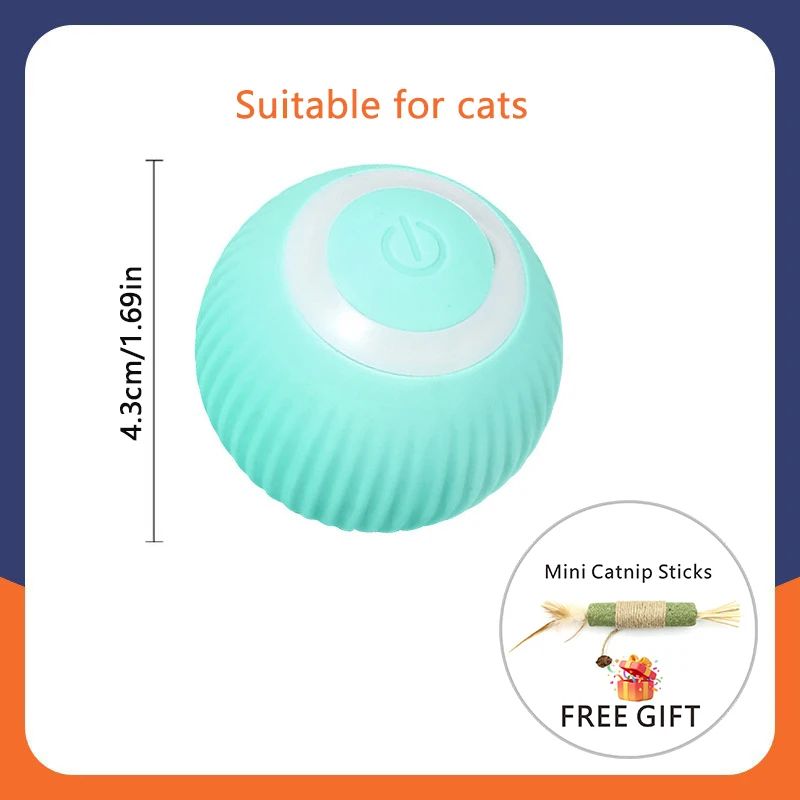 SmartRoll Rechargeable Interactive Cat Ball Automatic Moving Toy 6