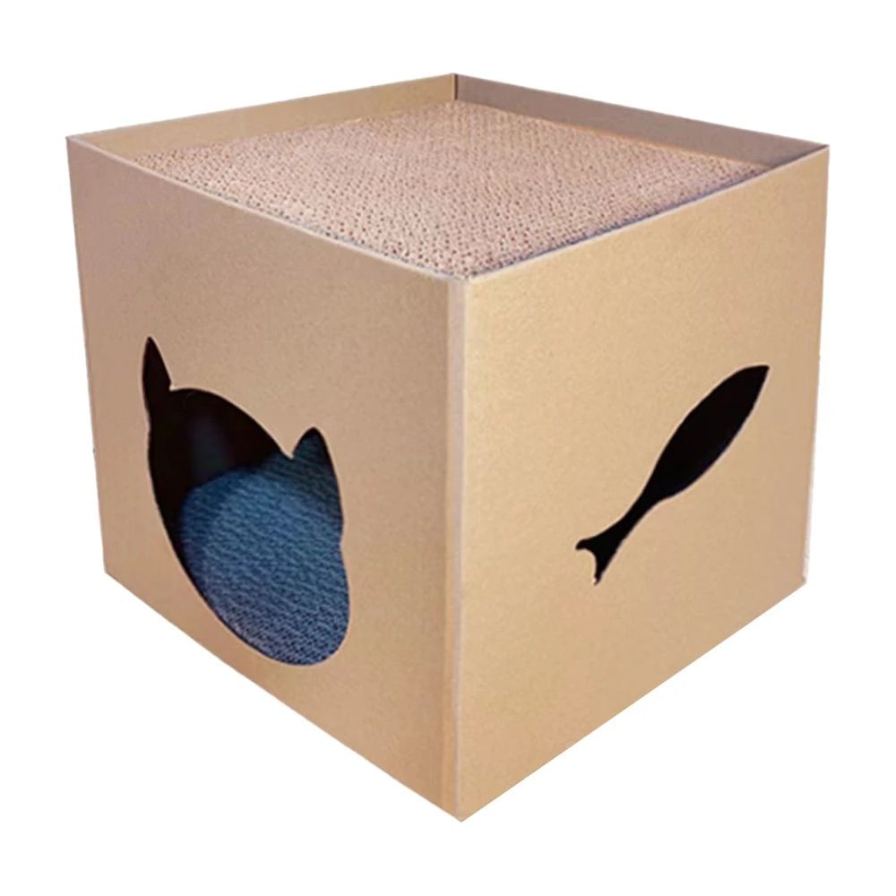 Foldable Cat House With Scratching Pad 6