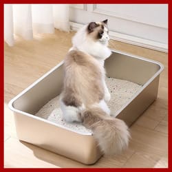 large stainless steel cat litter box