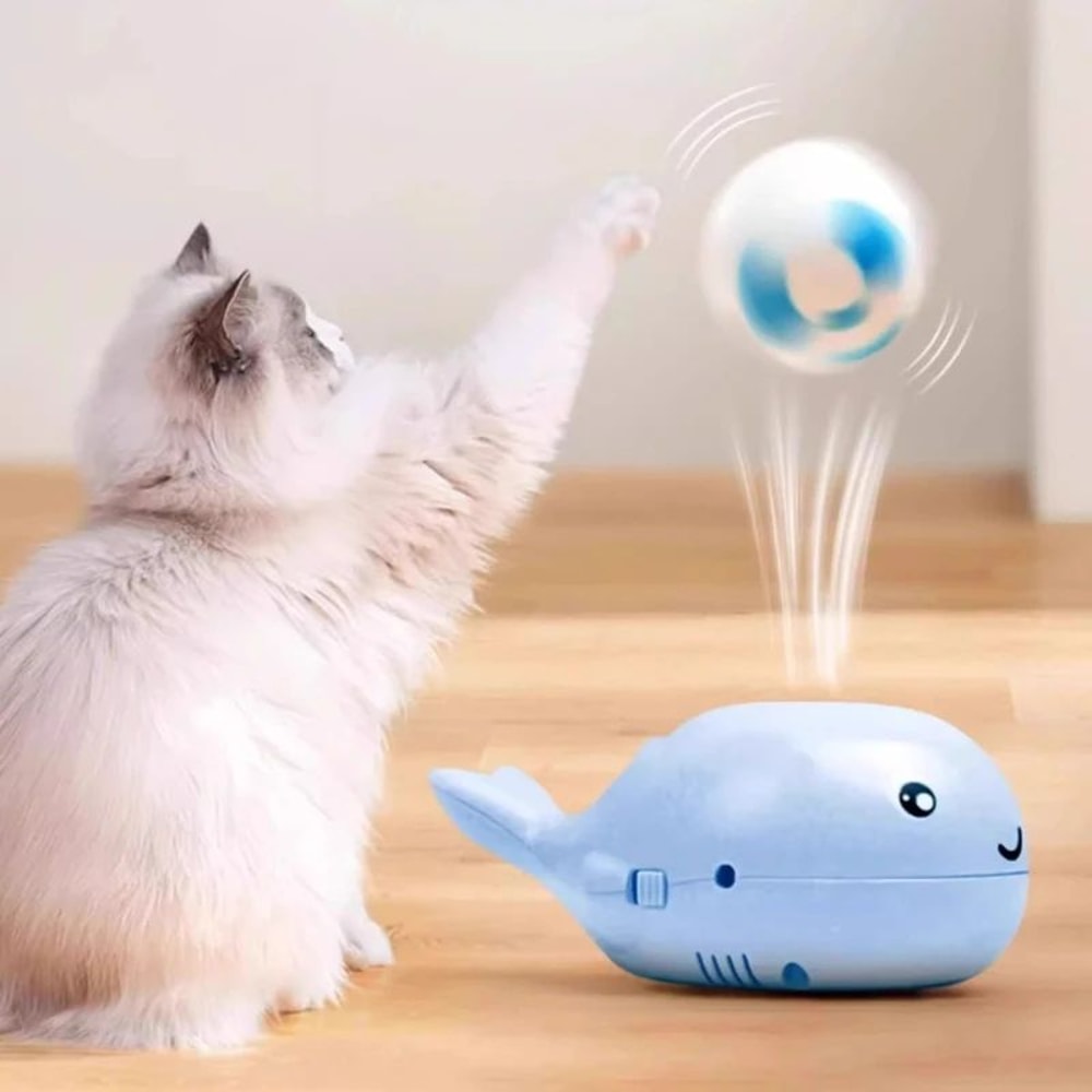 Interactive USB Rechargeable Whale Ball Cat Toy 1