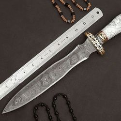 dual resin double edged hunting knife