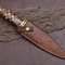 Damascus Steel Dagger Knife With Colored Rosewood 0