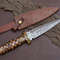 Damascus Steel Dagger Knife With Colored Rosewood 1