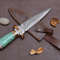 Damascus Steel Blue Resin Dagger Knife 1