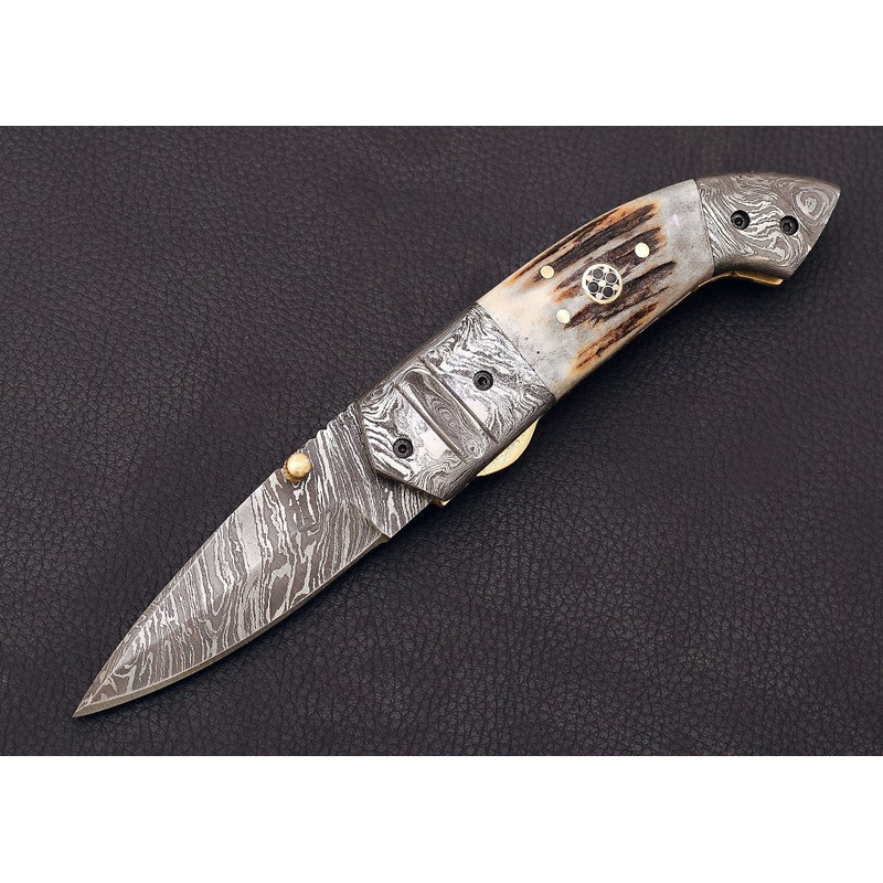 Deer Stag Handle Folding Knife 2
