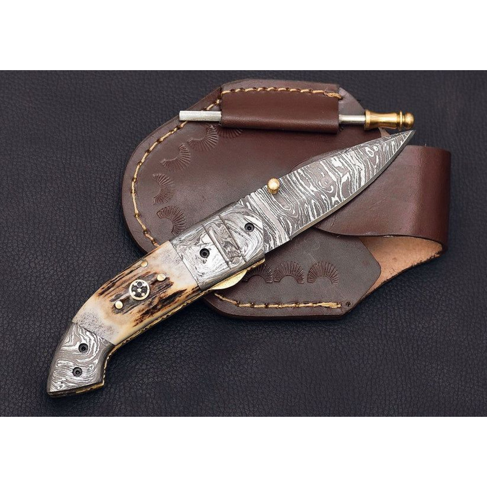 Deer Stag Handle Folding Knife 4