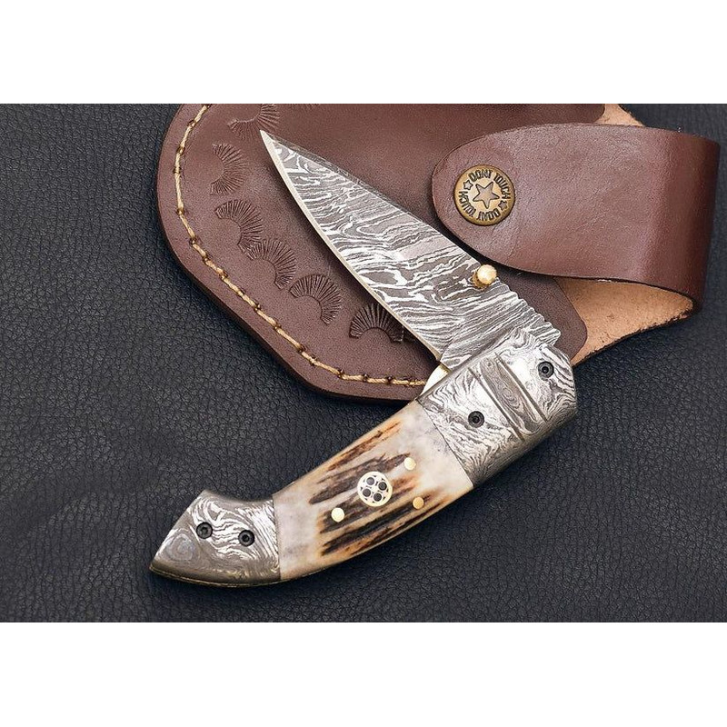 Deer Stag Handle Folding Knife 5