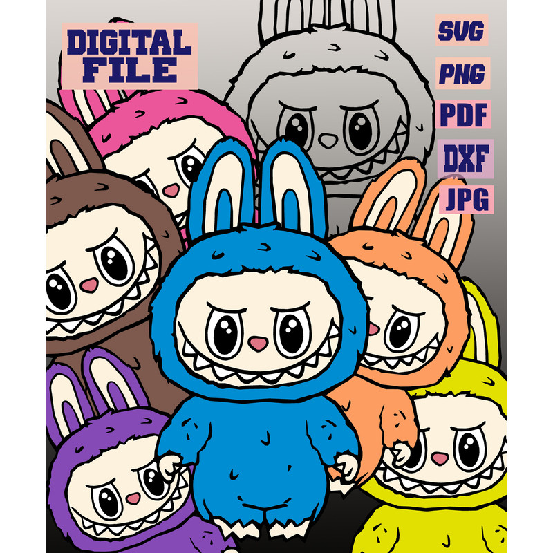 Svgpngjpgpdfdxf Labubu Doll Character 7 Designs Bundle Monsters Labubu Gift For Kids Girls Cut File 2
