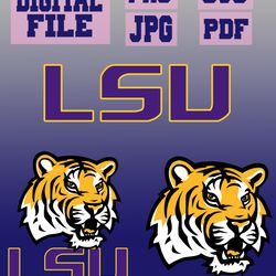 svg/png/pdf/jpg louisiana state university lsu tigers sport tiger logo colleges cut file for cricut..instant download
