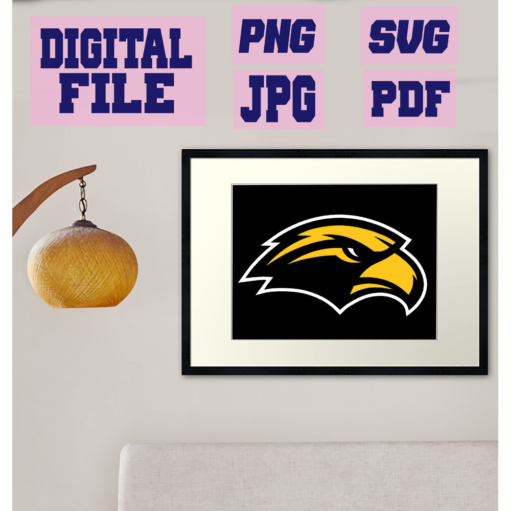 Pngsvgpdfjpg Southern Miss Instant Download Eagles Sport Logo Cut File For CricutINSTANT DOWNLOAD 2