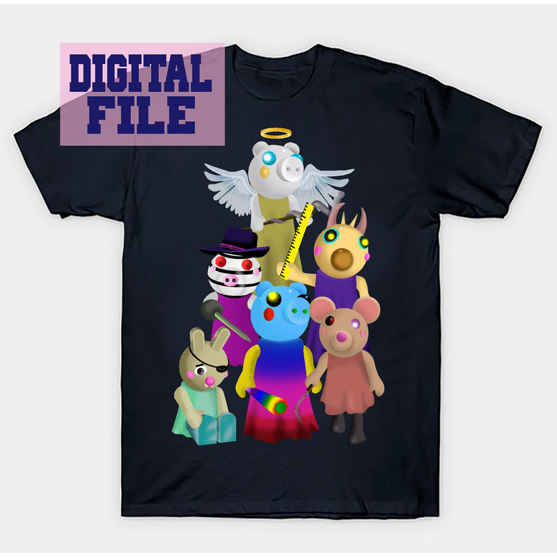 Pngjpgpdf Piggy Roblox Game Gaming 6 Characters In One DesignINSTANT DOWNLOAD Download File Digital 1