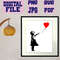 Svgpngpdfjpg Banksy Balloon Girl Heart Graffiti Street Art Stencil Cut File For Cricutinstant Downl 1