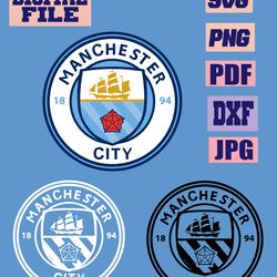 svg/png/jpg/pdf/dxf manchester city 3 designs vector cut file for cricut .. download digital file
