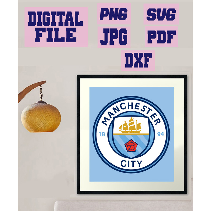 Svgpngjpgpdfdxf Manchester City 3 Designs Vector Cut File For Cricut Download Digital File 1