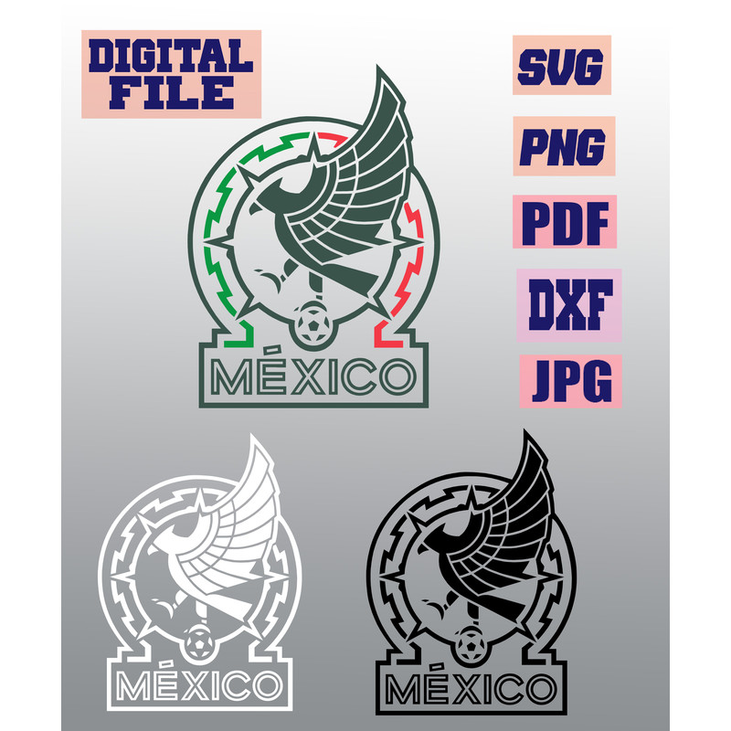 Svgpngjpgpdfdxf Mexico National Team Logo New Mexican Soccer Football Liga Futbol Logo Layered 3 De 0