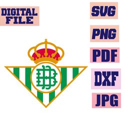 svg/png/dxf/jpg/pdf real betis balompie logo soccer football vector cut file for cricut .. download digital file
