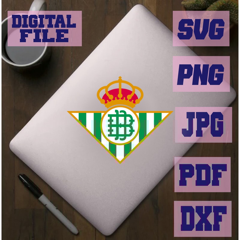 Svgpngdxfjpgpdf Real Betis Balompie Logo Soccer Football Vector Cut File For Cricut Download Digit 3