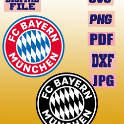 svg/png/jpg/pdf/dxf bayern munchen logo bayern munchen 2 designs vector cut file for cricut .. download digital file