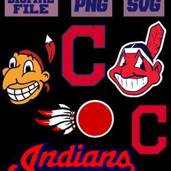 svg png cleveland indians baseball logo mlb sport team easy cut file for cricut.. instant download..download digital fil