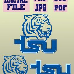 svg/png/pdf/jpg tsu tiger tennessee state university tigers sport logo colleges cut file for cricut..instant download.