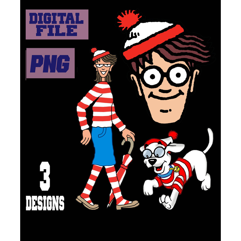 Png Wheres Waldo Wheres Wally Woof Wenda Wilma INSTANT DOWNLOAD Download Digital File 0