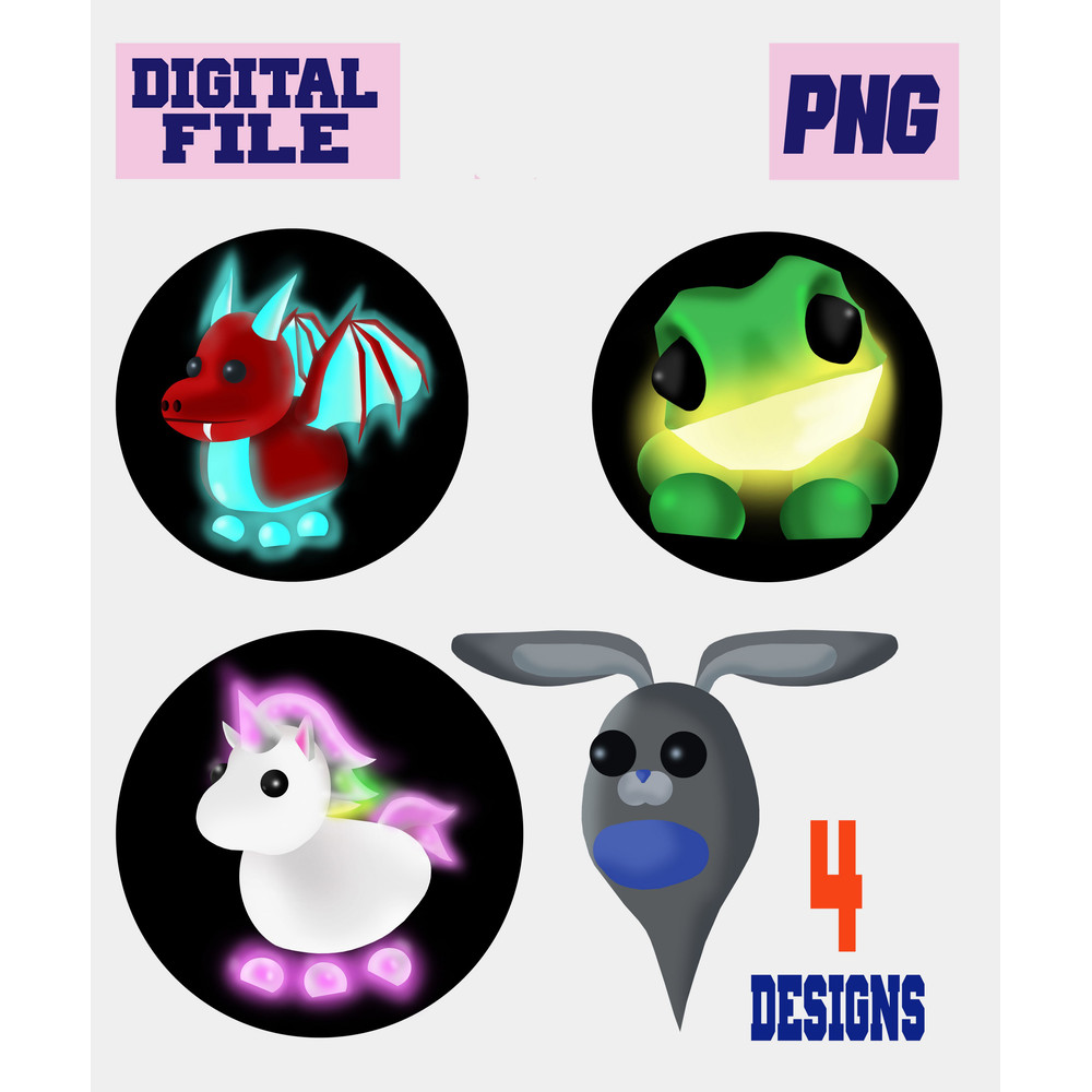 Png Adopt Me Neon Pets Game AnimalsINSTANT DOWNLOAD Download Digital File 0