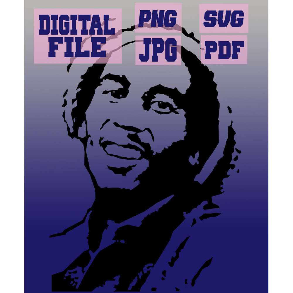 Svgpngjpgpdf Bob Marley Portrait Cut File For Cricut  Instant Download Download Digital File 0