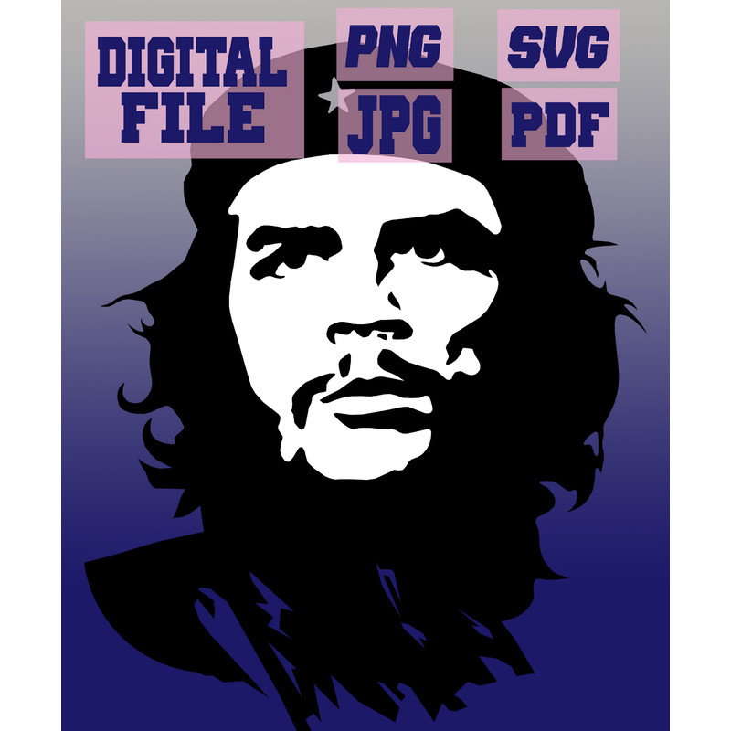 Svgpngjpgpdf Che Guevara Portrait Cuban Revolution Revolutionary Cut File For Cricut  Instant Downl 0